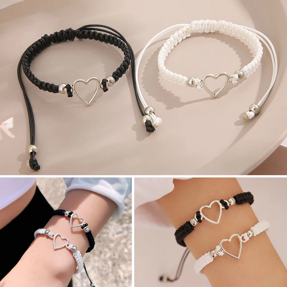 Romantic Couple Heart Bracelets Adjustbale for Women 2PCS Cute Hollow Heart Pendant Pulling Bracelet Friendship Jewelry Gifts
Romantic Couple Heart Bracelets Adjustbale for Women 2PCS Cute Hollow Heart Pendant Pulling Bracelet Friendship Jewelry Gifts