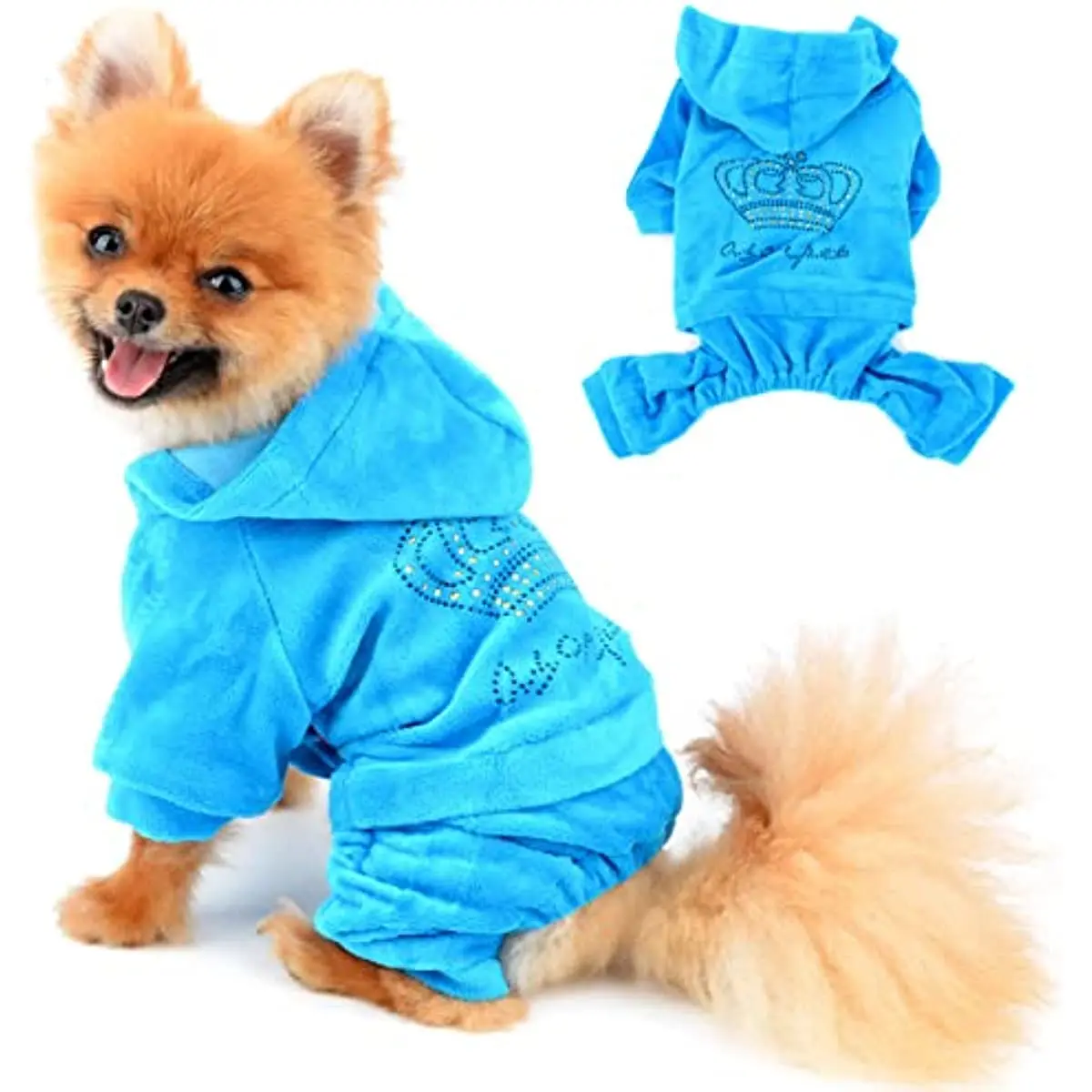 Dog Hoodies Jumpsuit Puppy Rhinestone Crown Soft Velvet Winter Hooded Pajamas Tracksuit Outfits Sportswear Jacket with Hat
Dog Hoodies Jumpsuit Puppy Rhinestone Crown Soft Velvet Winter Hooded Pajamas Tracksuit Outfits Sportswear Jacket with Hat