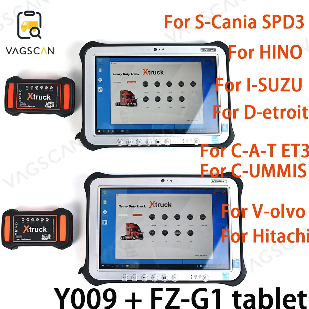 Xtruck HDD Y009 Diagnostic Tools for HINO V-olvo Support Multi-brand for Heavy Duty Trucks Excavators Equipment with FZG1Tablet
Xtruck HDD Y009 Diagnostic Tools for HINO V-olvo Support Multi-brand for Heavy Duty Trucks Excavators Equipment with FZG1Tablet