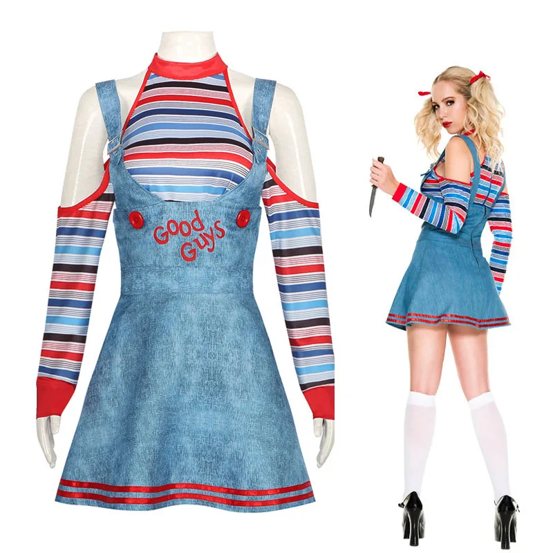 Bride of Chucky Doll Cosplay Costumes Women Outfit Adult Girls Fancy Dresses Carnival Horror Ghost Doll Clown Costume Halloween
Bride of Chucky Doll Cosplay Costumes Women Outfit Adult Girls Fancy Dresses Carnival Horror Ghost Doll Clown Costume Halloween
