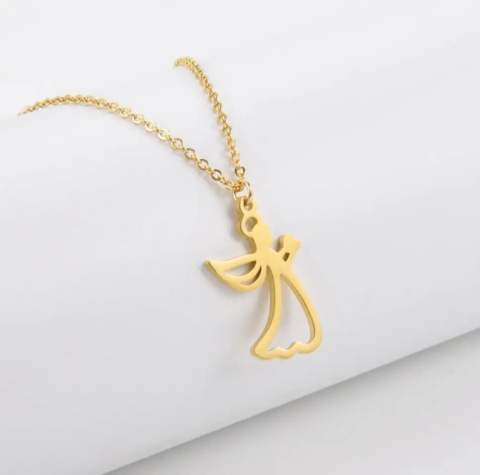 1PC Stainless Steel Angel Necklaces For Women Men Gold Silver Color Long Chain Male Female Pendant Necklace Jewelry F1307 
1PC Stainless Steel Angel Necklaces For Women Men Gold Silver Color Long Chain Male Female Pendant Necklace Jewelry F1307