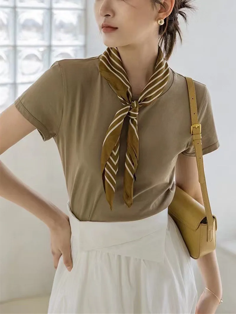 Women's Solid Color O-neck T-Shirt 2022 Summer New Short Sleeve Loose Simple All-Match Female Casual Tshirt Top
Women's Solid Color O-neck T-Shirt 2022 Summer New Short Sleeve Loose Simple All-Match Female Casual Tshirt Top