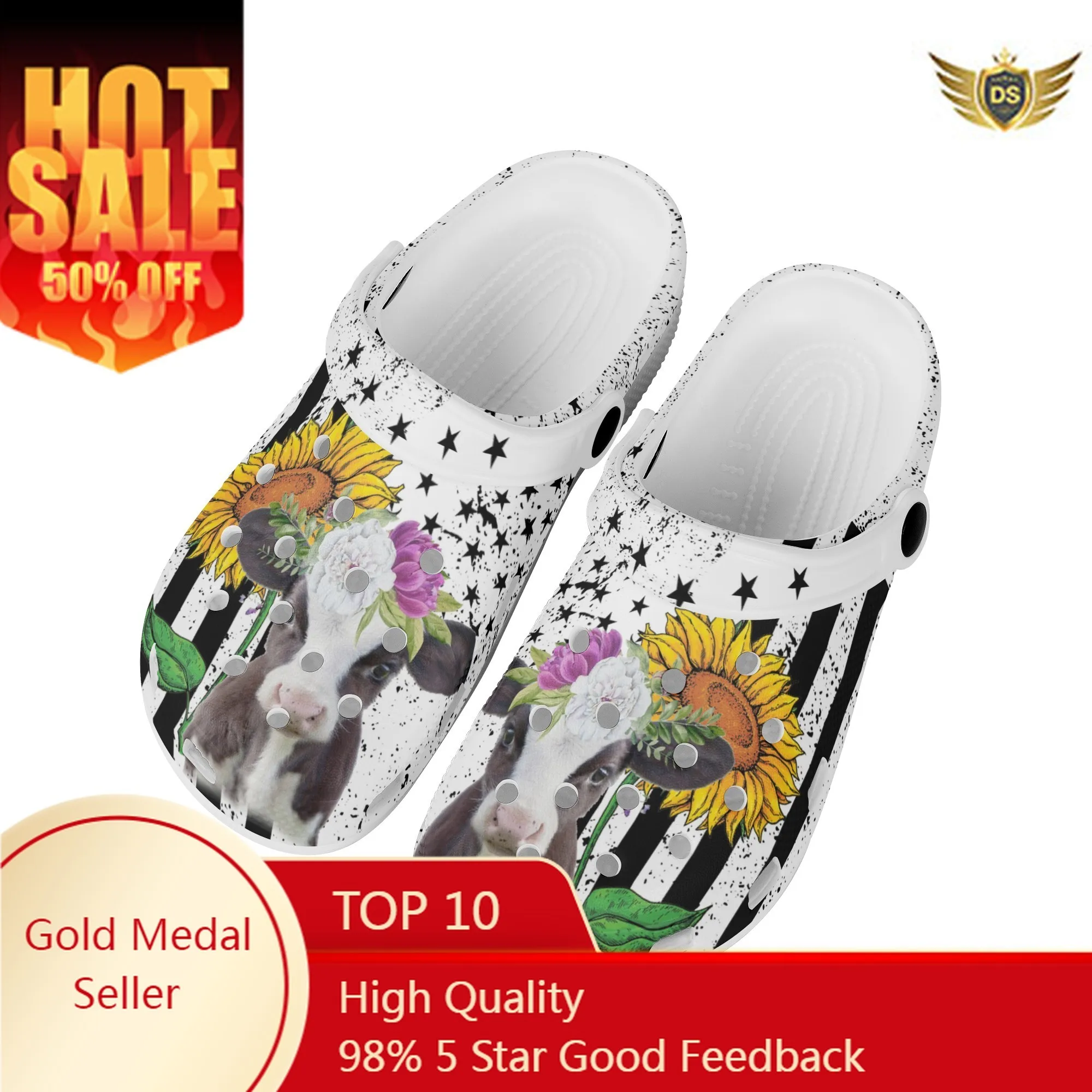 Fashion Breathable Summer Women Sandals Casual Sunflower Cow Design Bathroom Shower Slippers Soft Sole Garden Shoes Slides Gift
Fashion Breathable Summer Women Sandals Casual Sunflower Cow Design Bathroom Shower Slippers Soft Sole Garden Shoes Slides Gift