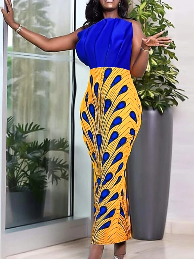 Patchwork Long Dresss Blue Fuffles Tube Top Hgih Waist Floral Printed Ankle Length Dress Outfits for Ladies Evening Party 4XL
Patchwork Long Dresss Blue Fuffles Tube Top Hgih Waist Floral Printed Ankle Length Dress Outfits for Ladies Evening Party 4XL