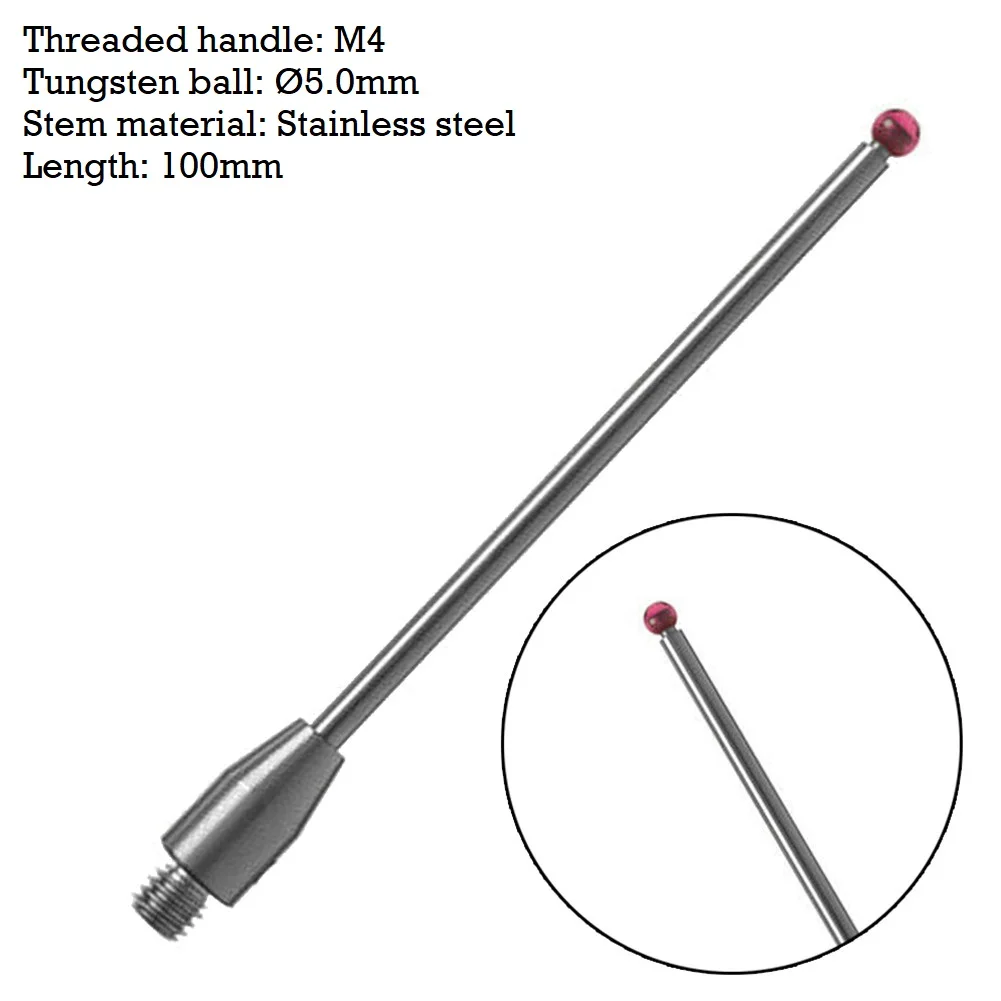 1PC 7522 CMM Touch Probe Stylus 5mm Rubine Ball CNC Tip Stainless Steel Shaft M4 Threaded Handle For Fine And Silicon Surfaces
1PC 7522 CMM Touch Probe Stylus 5mm Rubine Ball CNC Tip Stainless Steel Shaft M4 Threaded Handle For Fine And Silicon Surfaces