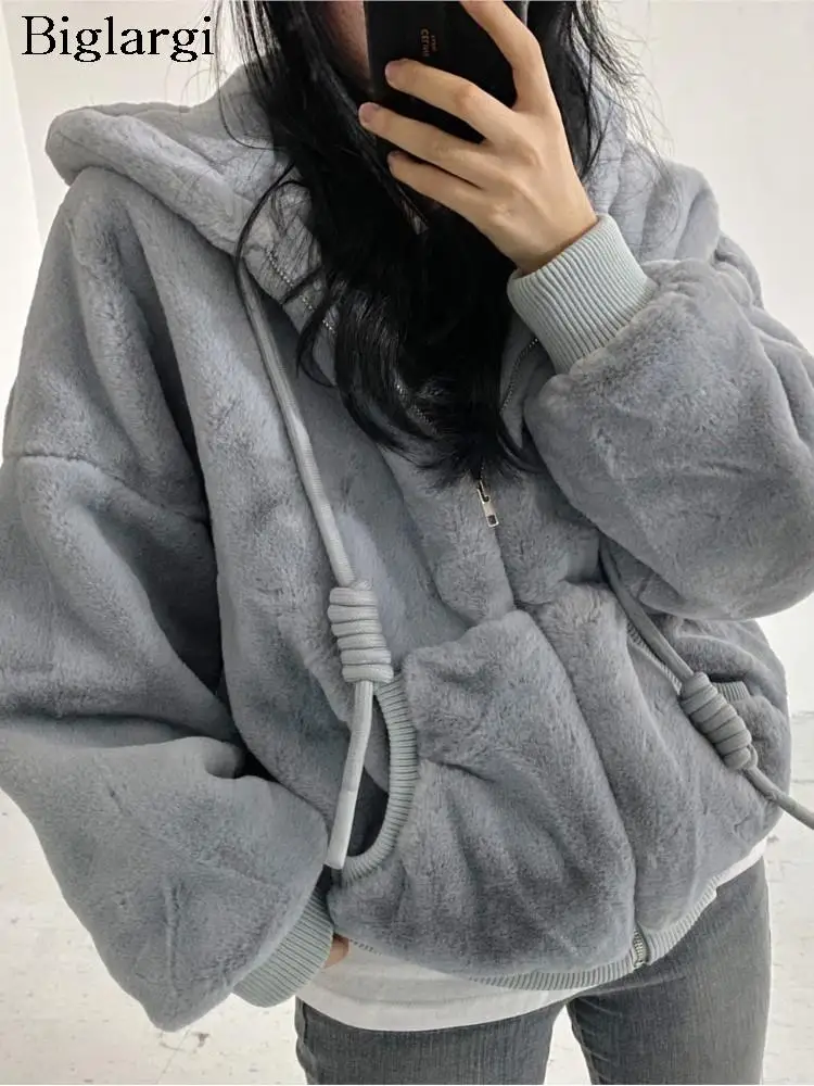 Autumn Winter Hooded Furry Jackets Coats Women Long Sleeve Korean Style Fashion Ladies Jackets Casual Loose Woman Coats 2023
Autumn Winter Hooded Furry Jackets Coats Women Long Sleeve Korean Style Fashion Ladies Jackets Casual Loose Woman Coats 2023