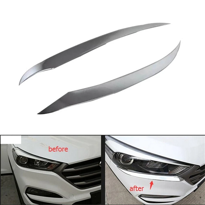 2Pcs ABS Chrome Front Plated Headlight Cover Head Light Lamp Eyelid Eyebrow Trim For Hyundai Tucson 2016 2017 2018
2Pcs ABS Chrome Front Plated Headlight Cover Head Light Lamp Eyelid Eyebrow Trim For Hyundai Tucson 2016 2017 2018