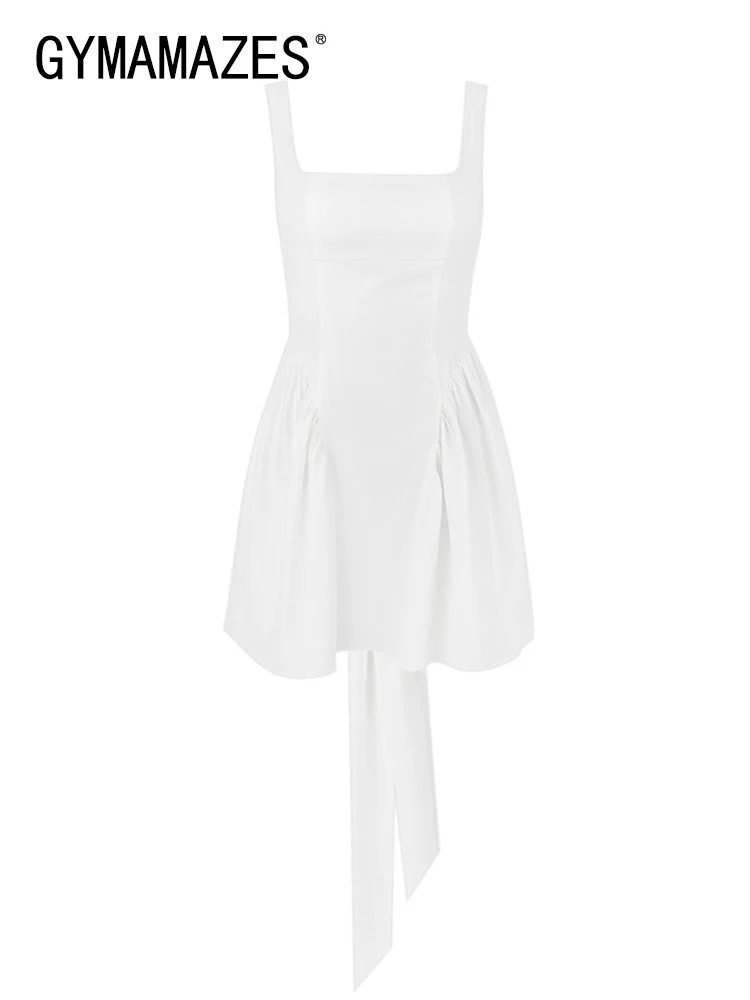 GYMAMAZES Sexy Solid Dresses For Women Square Collar Sleeveless High Waist Off Shoulder Backless Folds Slim Dress Female Fashion
GYMAMAZES Sexy Solid Dresses For Women Square Collar Sleeveless High Waist Off Shoulder Backless Folds Slim Dress Female Fashion