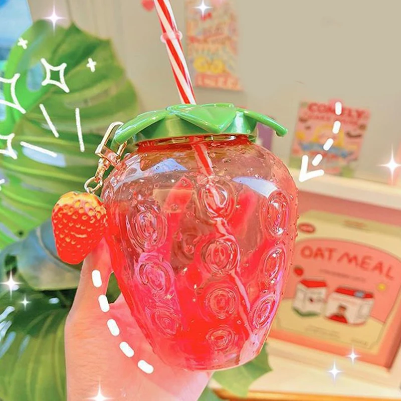 500ml Summer Cute Strawberry Straw Water Bottle Milk Coffee Straw Cup for Home Wide Application Milk Coffee Straw Cup
500ml Summer Cute Strawberry Straw Water Bottle Milk Coffee Straw Cup for Home Wide Application Milk Coffee Straw Cup