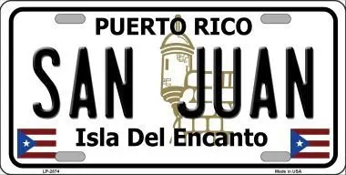 LP-2874 San Juan Puerto Rico Metal Novelty License Plate LP-2874 San Juan Puerto Rico Metal Novelty License Plate 
LP-2874 San Juan Puerto Rico Metal Novelty License Plate LP-2874 San Juan Puerto Rico Metal Novelty License Plate