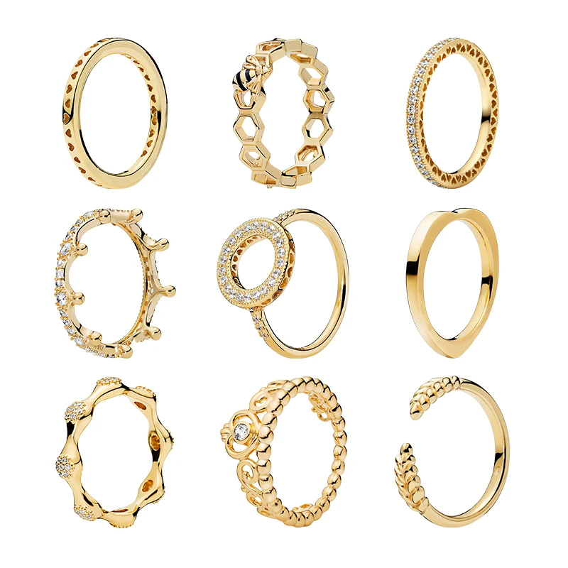 18K Shine Gold Finger Rings For Women Fine Jewelry Love Pod Hearts Honeybee Princess Tiara Enchanted Crown Grains Zircon Stones
18K Shine Gold Finger Rings For Women Fine Jewelry Love Pod Hearts Honeybee Princess Tiara Enchanted Crown Grains Zircon Stones
