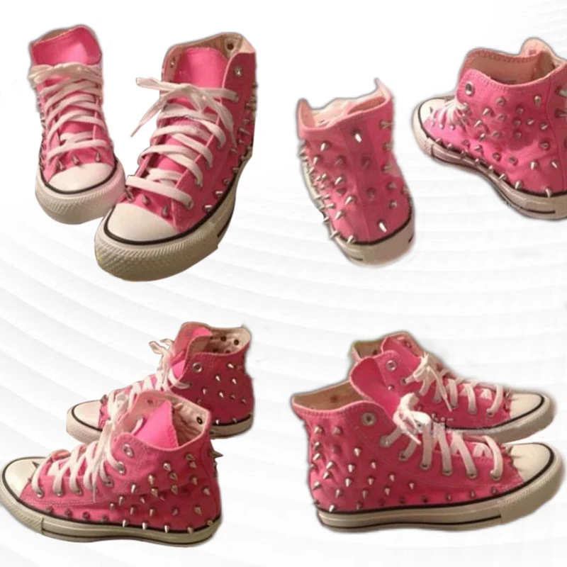 High-top canvas shoes comfortable rivet shoes sports walking shoes street shooting hip-hop handmade rivet vulcanized shoes 35-46 
High-top canvas shoes comfortable rivet shoes sports walking shoes street shooting hip-hop handmade rivet vulcanized shoes 35-46