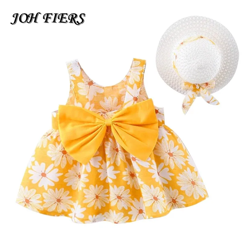 2pcs Summer Baby Girls Beach Princess Dress Cute Bow Flowers Sleeveless Cotton Toddler Dresses+Sunhat Newborn Clothing Set GV001
2pcs Summer Baby Girls Beach Princess Dress Cute Bow Flowers Sleeveless Cotton Toddler Dresses+Sunhat Newborn Clothing Set GV001