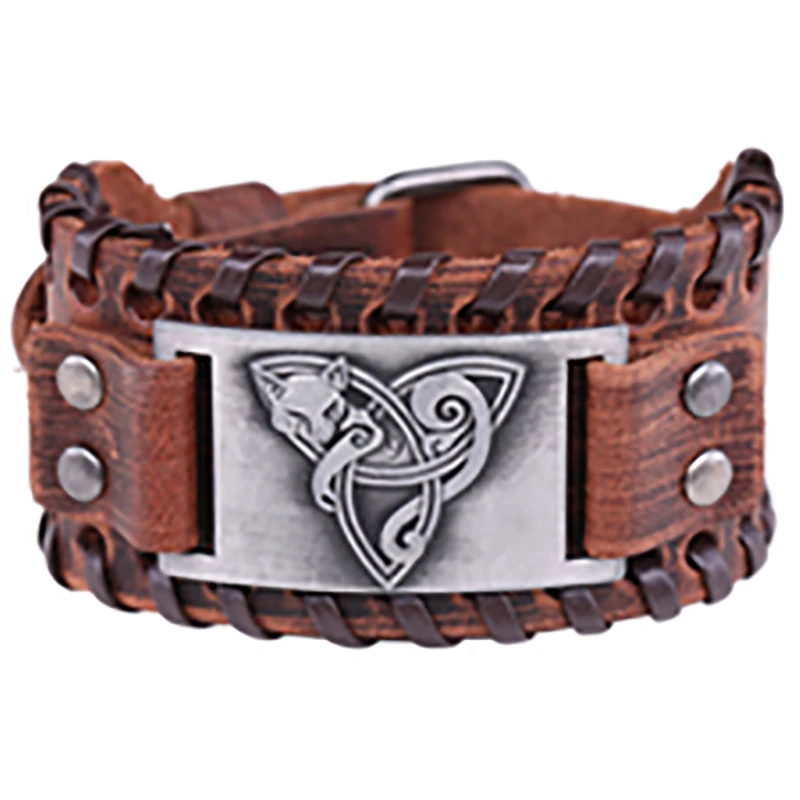 2021 New Trendy Totem Design Triangle Fox Bracelet Men's Bracelet Fashion Leather Animal Viking Accessories Party Jewelry
2021 New Trendy Totem Design Triangle Fox Bracelet Men's Bracelet Fashion Leather Animal Viking Accessories Party Jewelry