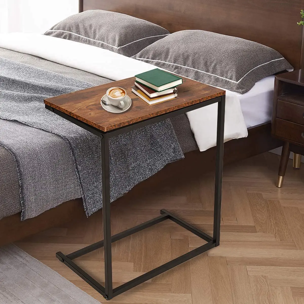 22x14in Couch Table C Shaped End Table for Sofa Small Side Table with Heavy Duty Frame Wooden C Table for Living Room Tray Table
22x14in Couch Table C Shaped End Table for Sofa Small Side Table with Heavy Duty Frame Wooden C Table for Living Room Tray Table