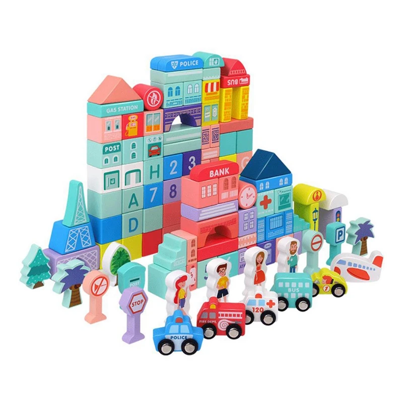 108 Pcs Wooden Building Block Set,City Building Stacking Cognitive Educational Toys,For Boys And Girls Over 3 Years Old
108 Pcs Wooden Building Block Set,City Building Stacking Cognitive Educational Toys,For Boys And Girls Over 3 Years Old