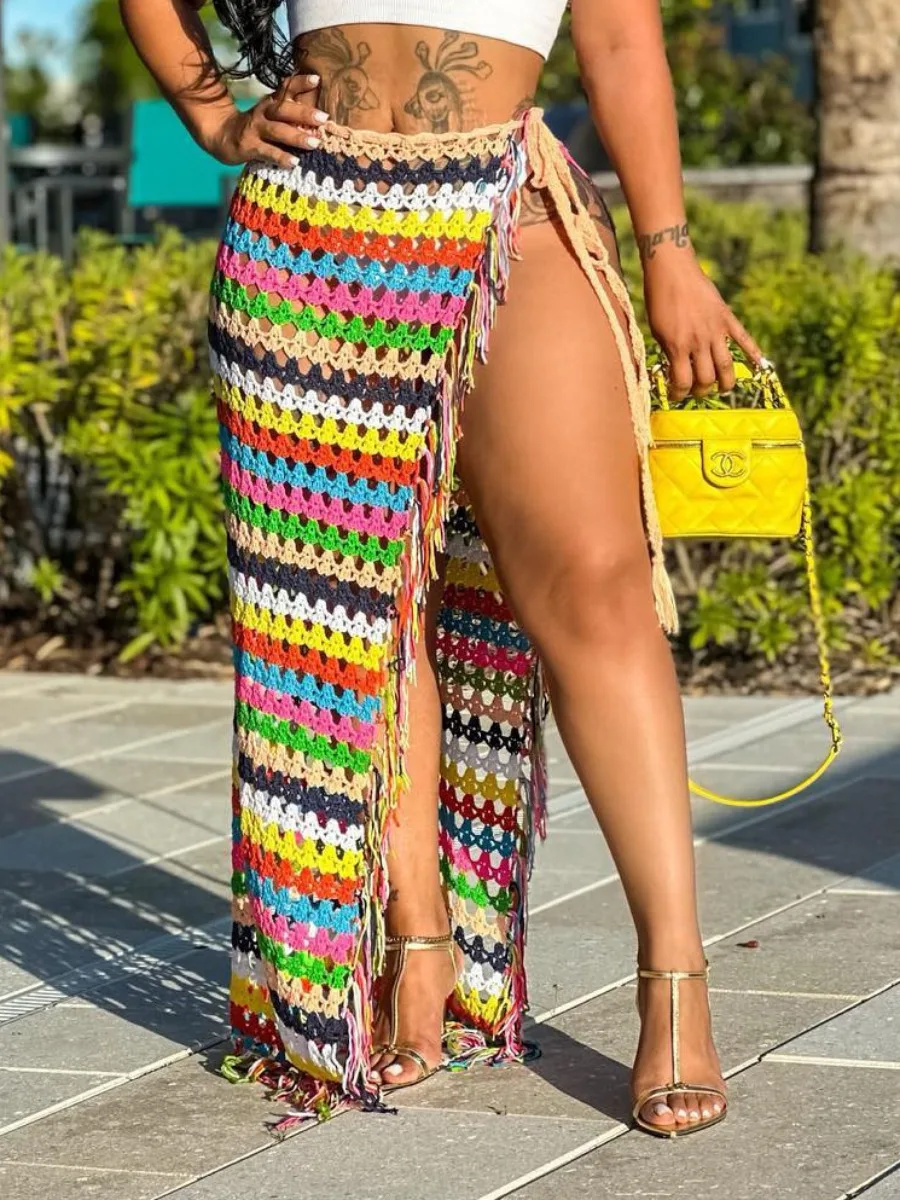 LW beach Skirts Handmade Mesh Tassel Design Striped Skirt Elegant Causal sexy Colorful Mesh Skirts 2023 Fashion NEW Maxi Skirt
LW beach Skirts Handmade Mesh Tassel Design Striped Skirt Elegant Causal sexy Colorful Mesh Skirts 2023 Fashion NEW Maxi Skirt