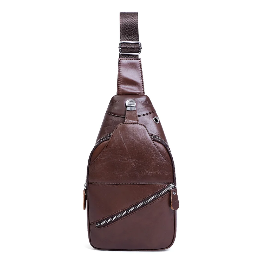 Luxury Fashion Chest Bag Men Genuine Leather Casual Crossbody Messenger Bags Short Travel Bag Sling USB Charging Bag New 
Luxury Fashion Chest Bag Men Genuine Leather Casual Crossbody Messenger Bags Short Travel Bag Sling USB Charging Bag New