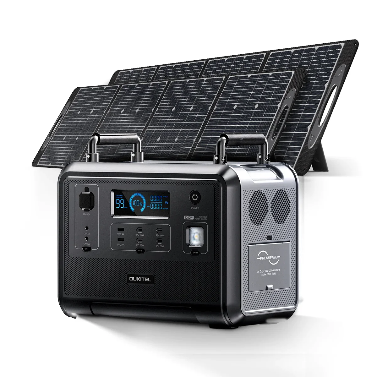 Портативная солнечная электростанция Powerstation 1200 Вт 110 В 220 для кемпинга