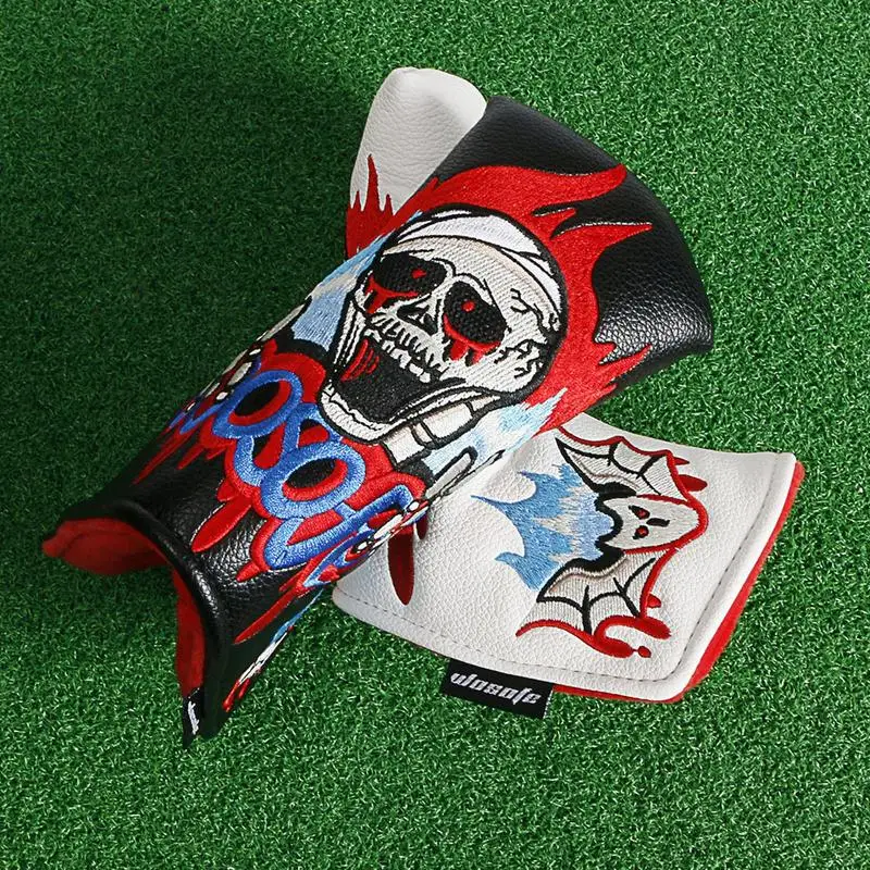 

Putter Cover Golf Skull Embroidered Putter Covers Exquisite Sport Gifts With Handmade Skull Embroidery Design For Golf