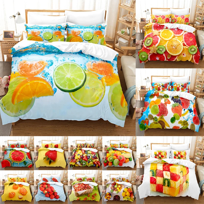 Thin Duvet Cover Set Double Bed Fruit Quilt Cover Queen Size 3D Single Bedding Set 2PCS 3PCS with Pillowcase Full Twin King Beds
Thin Duvet Cover Set Double Bed Fruit Quilt Cover Queen Size 3D Single Bedding Set 2PCS 3PCS with Pillowcase Full Twin King Beds