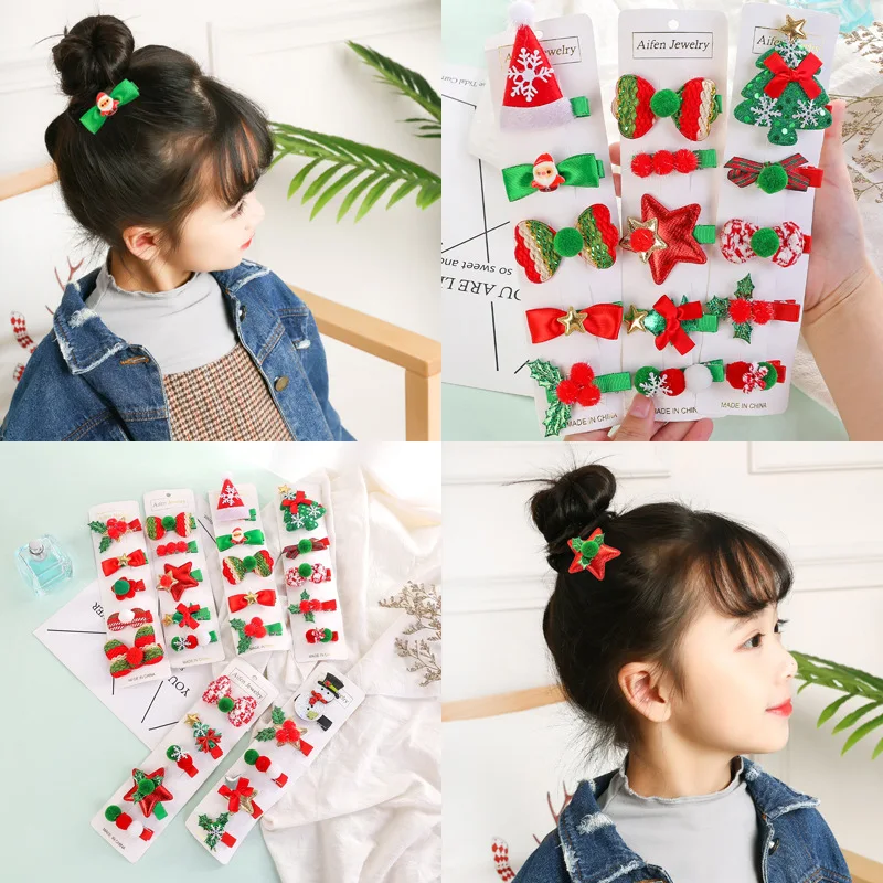 5 Pcs/set Christmas Hat Ribbon Bow Hairpins Cute Xmas Tree Snowman Hair Clips for Children Girls Kids Baby 2021 Hair Accessories
5 Pcs/set Christmas Hat Ribbon Bow Hairpins Cute Xmas Tree Snowman Hair Clips for Children Girls Kids Baby 2021 Hair Accessories