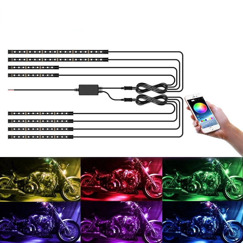 Car Motorcycle LED Atmosphere Light RGB Decorative Ambient Lamp 5050SMD APP Control Waterproof Motorbike Decorative Strip Lights
Car Motorcycle LED Atmosphere Light RGB Decorative Ambient Lamp 5050SMD APP Control Waterproof Motorbike Decorative Strip Lights