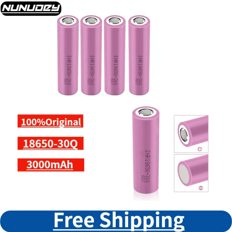 100% Original INR 18650 battery 3.7V 3000mAh INR18650 30Q li-ion Rechargeable Batteries Hight Power Discharge 30A Larger Current
100% Original INR 18650 battery 3.7V 3000mAh INR18650 30Q li-ion Rechargeable Batteries Hight Power Discharge 30A Larger Current