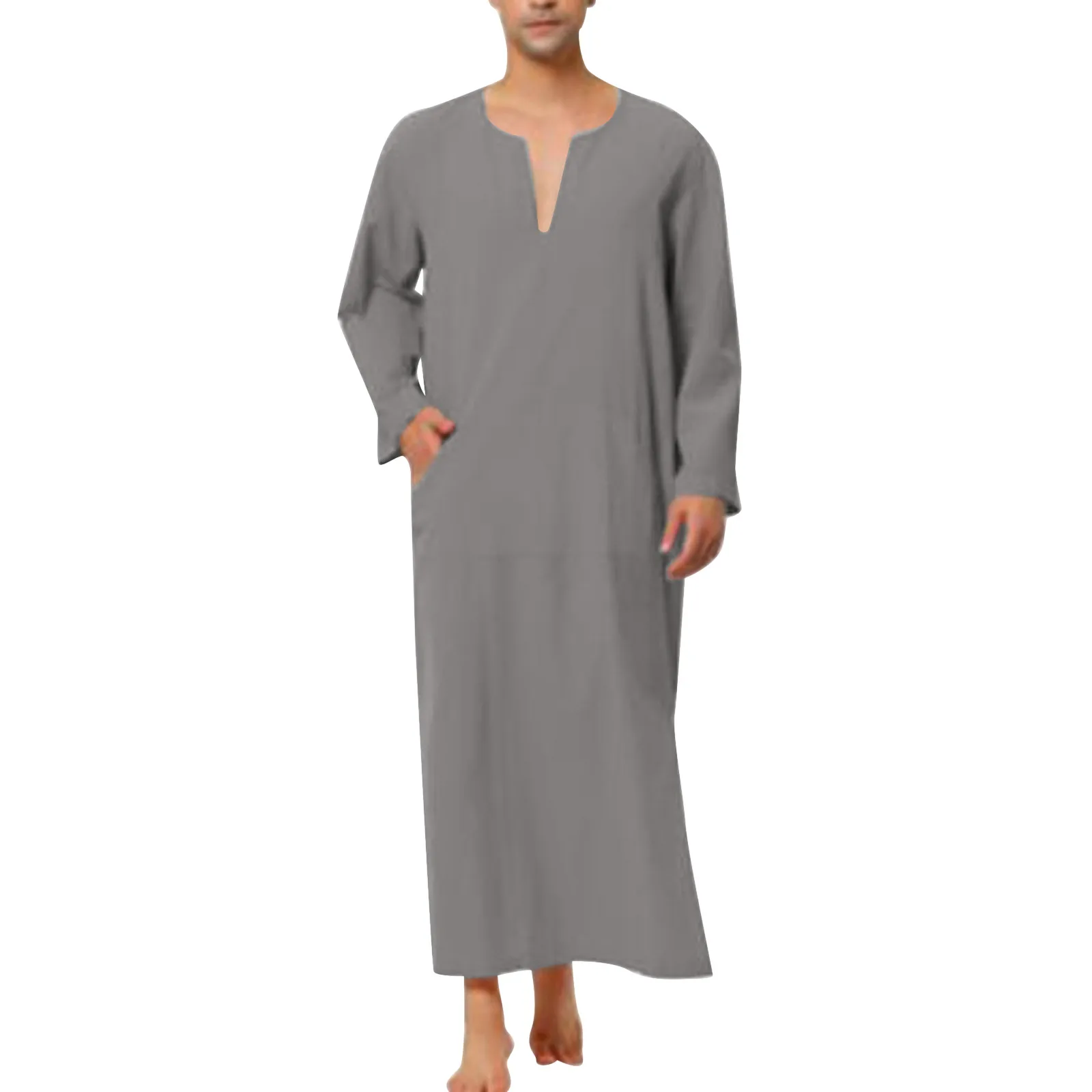 

Mens Arabic Long Robes Saudi Arabia Men'S Linen Kaftan Middle East Islamic Clothing Muslim Fashion Arab Abaya Dubai Dress Gown