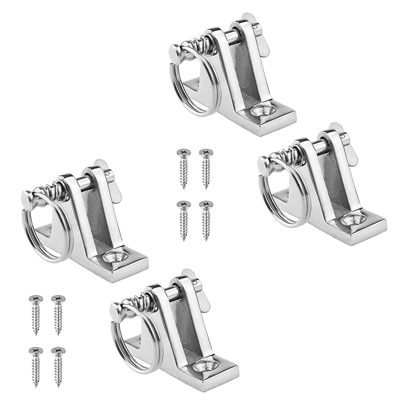 

4 Pack Bimini Top 90°Deck Hinge With Removable Pin Marine Hinge Mount Bimini Top Fitting Hardware 316 Stainless Steel
