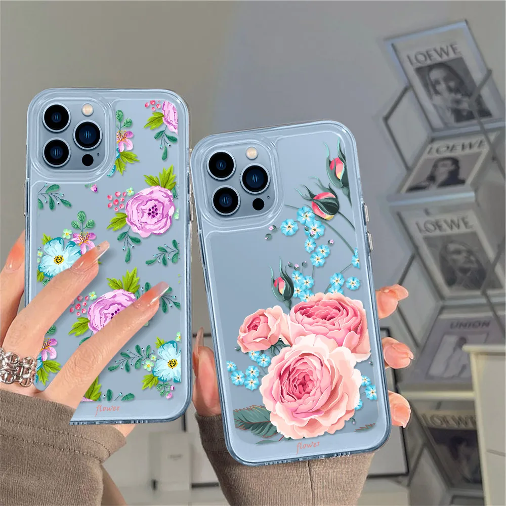 Rose Coque For Iphone 13 12 Mini 11 Pro Max XS X XR Full Protection Transparent Phone Covers
Rose Coque For Iphone 13 12 Mini 11 Pro Max XS X XR Full Protection Transparent Phone Covers