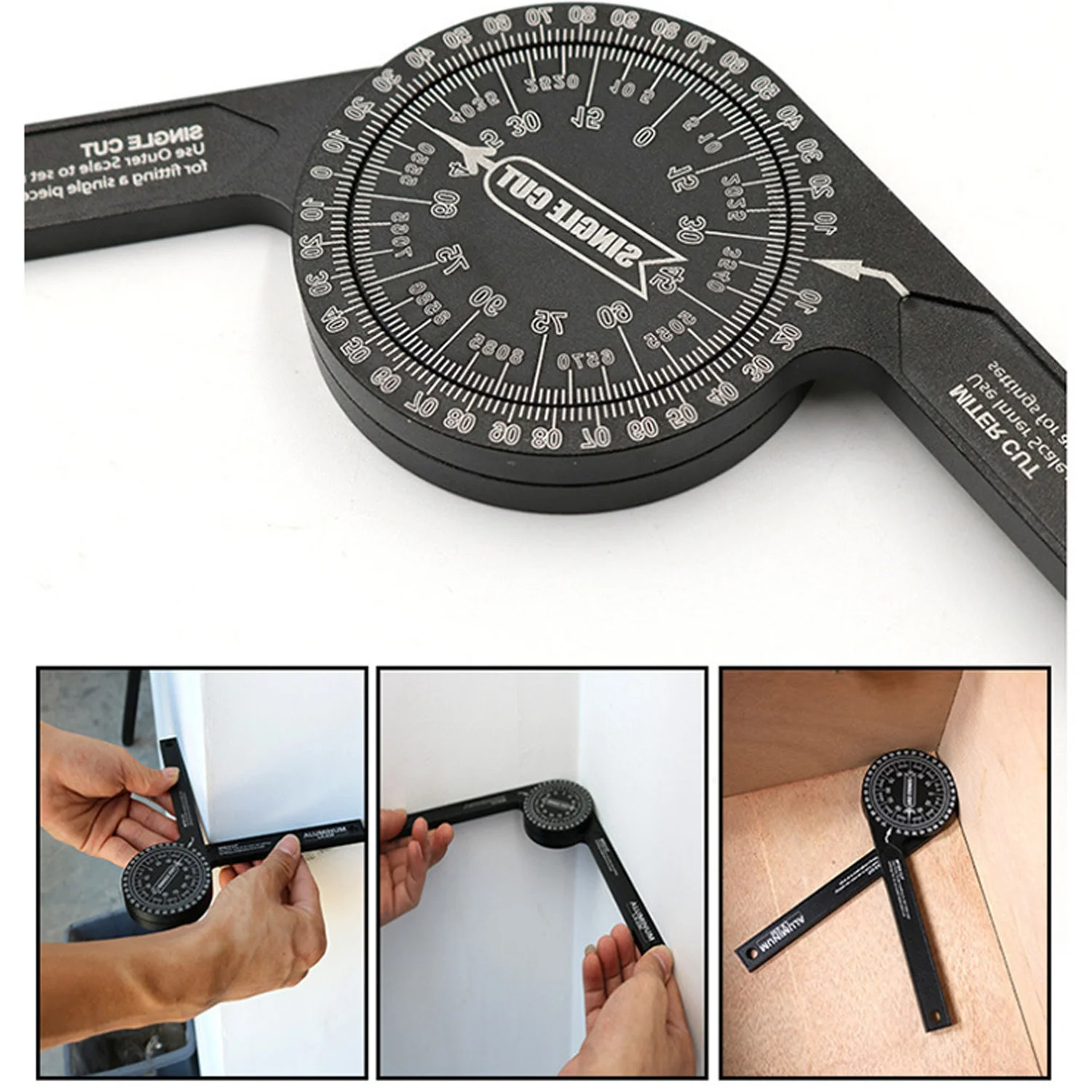 Aluminium Alloy Miter Saw Protractor Woodworking 360° Angle Finder Inclinometer Miter Saw Dividing Angle Measuring Device Tool
Aluminium Alloy Miter Saw Protractor Woodworking 360° Angle Finder Inclinometer Miter Saw Dividing Angle Measuring Device Tool
