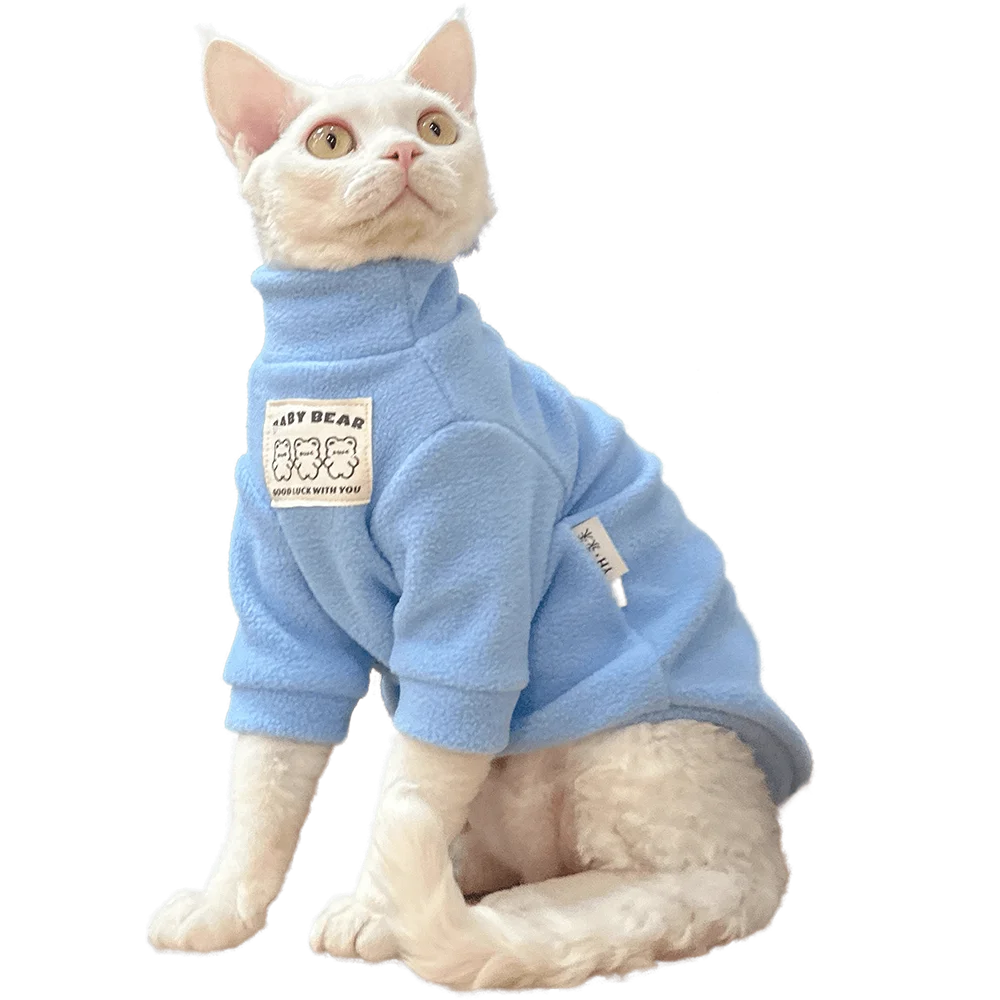 Blue Polar Fleece cat Sweater Devon rex costume Sphynx Hairless Cat Clothes Winter Warmth Thickened pet clothes for cat sphynx
Blue Polar Fleece cat Sweater Devon rex costume Sphynx Hairless Cat Clothes Winter Warmth Thickened pet clothes for cat sphynx