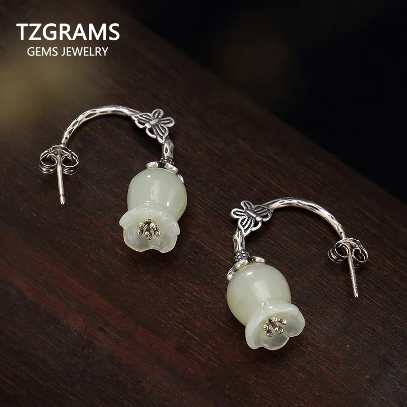 Real 925 Sterling Silver Jewelry Natural Jade Gemstone Orchid Flower Earrings For Women With Butterf Accessories
Real 925 Sterling Silver Jewelry Natural Jade Gemstone Orchid Flower Earrings For Women With Butterf Accessories