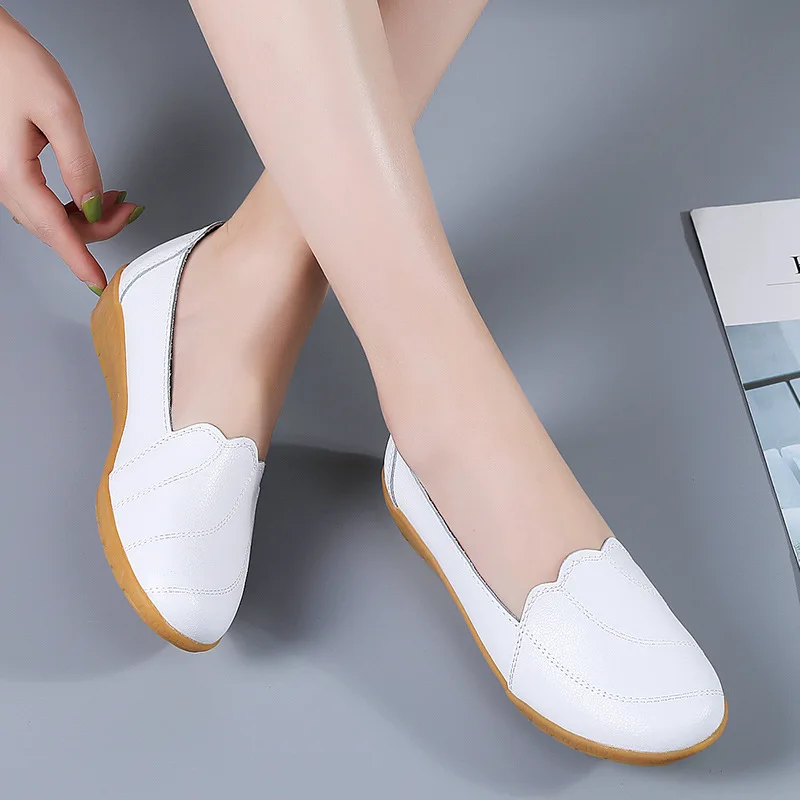 Fashion White Leather Casual Shoes For Women Summer Flats Cut Outs Breathable Loafers Ladies Ballet Shoes Moccasins Female Shoe
Fashion White Leather Casual Shoes For Women Summer Flats Cut Outs Breathable Loafers Ladies Ballet Shoes Moccasins Female Shoe