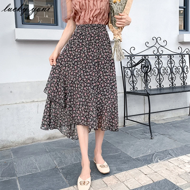 Yoni Vintage Floral Skirt Women Summer Beach High Waist Elastic Midi Skirt Female Elegant Chic Soft Chiffon Skirt Ladies
Yoni Vintage Floral Skirt Women Summer Beach High Waist Elastic Midi Skirt Female Elegant Chic Soft Chiffon Skirt Ladies