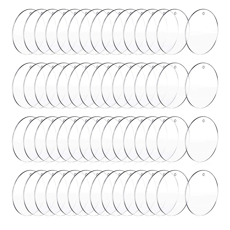 50 Pcs 3 Inch Acrylic Blanks With Hole Transparent Circle Ornament Clear Round Acrylic Christmas Ornament Blanks
50 Pcs 3 Inch Acrylic Blanks With Hole Transparent Circle Ornament Clear Round Acrylic Christmas Ornament Blanks