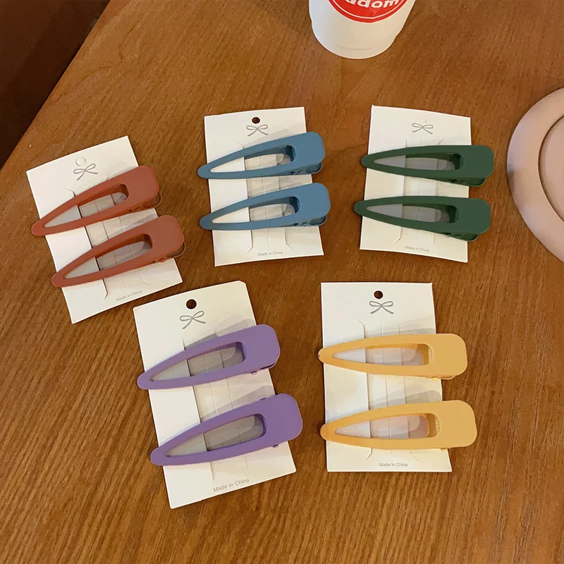 2PCS Set Solid Color Droplet Shape Elliptical Simple Hair Clips For Girl Kids Cute Kawaii Metal Hairpin Fashion Accessories 
2PCS Set Solid Color Droplet Shape Elliptical Simple Hair Clips For Girl Kids Cute Kawaii Metal Hairpin Fashion Accessories