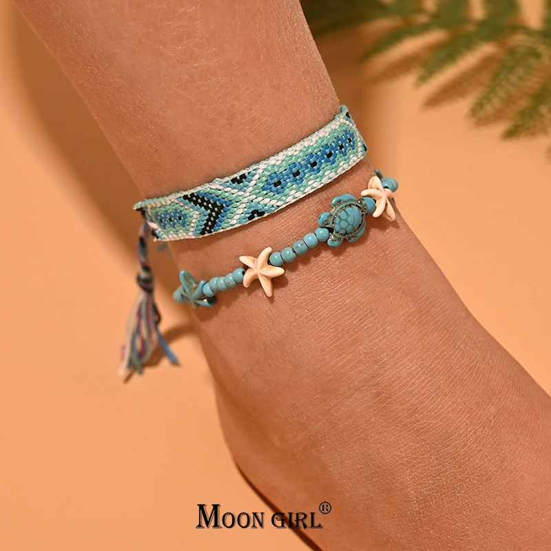 2Pcs/Lot Beads Anklet Set for Women Handmade Macrame Bohemian Anklet Bracelet Leg Foot Chain Strap Friendship Beach Jewelry
2Pcs/Lot Beads Anklet Set for Women Handmade Macrame Bohemian Anklet Bracelet Leg Foot Chain Strap Friendship Beach Jewelry