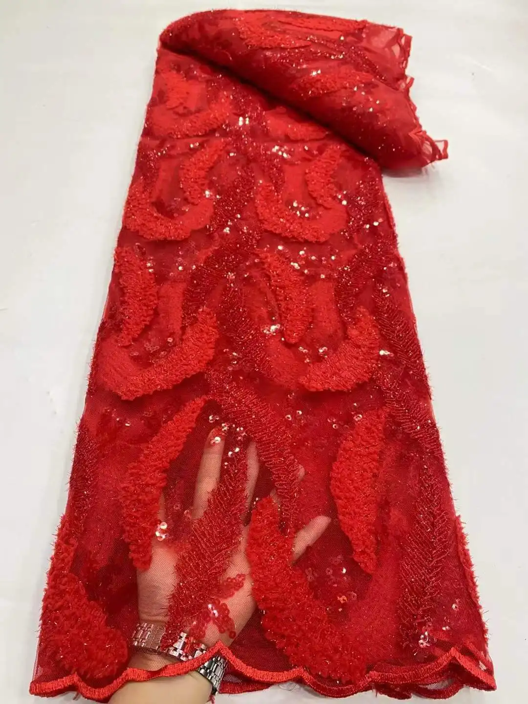 African Handmade Sequins Beads Lace Fabric 2022 High Quality Gorgeous Material Nigerian Tulle Lace Fabric For Wedding
African Handmade Sequins Beads Lace Fabric 2022 High Quality Gorgeous Material Nigerian Tulle Lace Fabric For Wedding