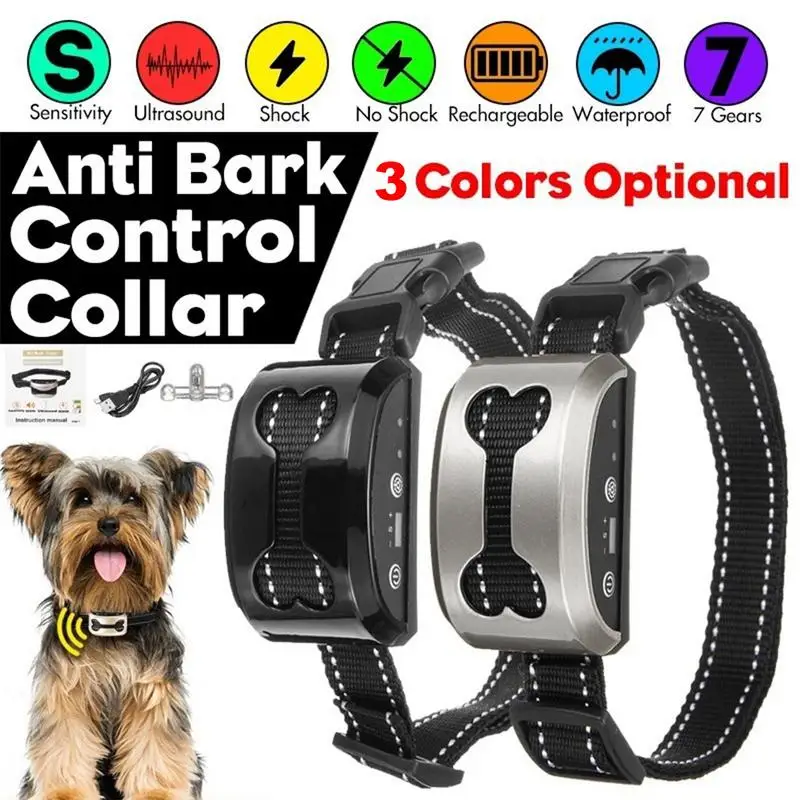 NEWEST Pet Dog Rechargeable Anti Bark Collar Control Train Waterproof Stop Barking Dog Waterproof Ultrasonic Training Collars
NEWEST Pet Dog Rechargeable Anti Bark Collar Control Train Waterproof Stop Barking Dog Waterproof Ultrasonic Training Collars