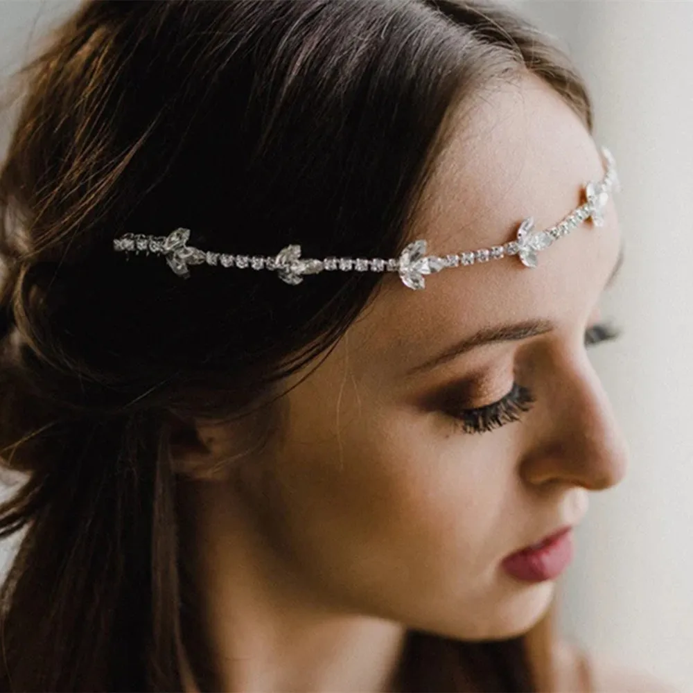 Luxury Bridal Crystal Leaf Headband Head Chain Wedding Jewelry for Women Shiny Rhinestone Forheand Hair Chain Headpiece Headwear
Luxury Bridal Crystal Leaf Headband Head Chain Wedding Jewelry for Women Shiny Rhinestone Forheand Hair Chain Headpiece Headwear