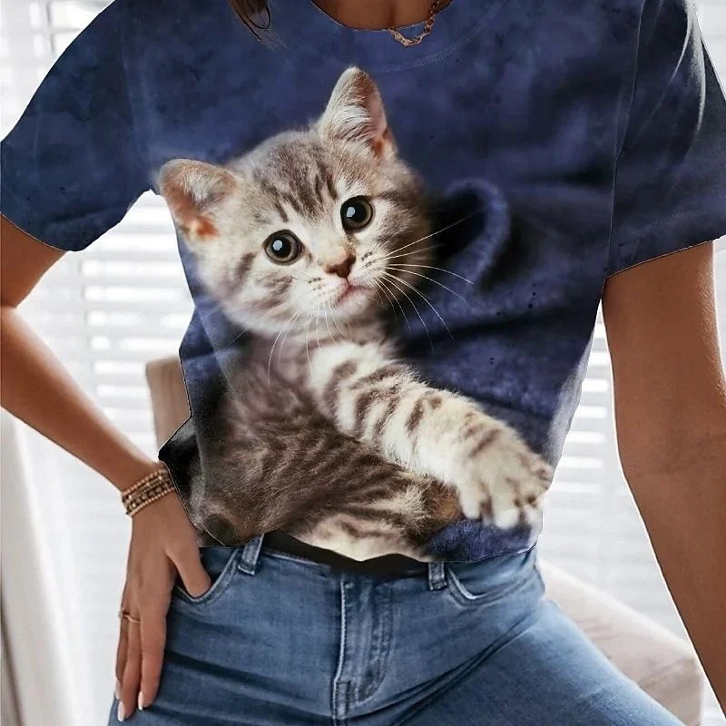 cute Cat Print 3D T Shirt Women Summer Short Sleeve Harajuku Top Female Fashion Loose Round Neck Tees Casual Kawaii Clothes Y2k
cute Cat Print 3D T Shirt Women Summer Short Sleeve Harajuku Top Female Fashion Loose Round Neck Tees Casual Kawaii Clothes Y2k