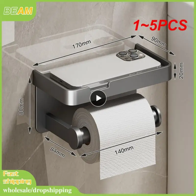 1~5PCS Large Toilet Paper Holder Wall-Mounted Paper Roll Holder With Storage Tray Toilet Organizer Phone Stand Bathroom
1~5PCS Large Toilet Paper Holder Wall-Mounted Paper Roll Holder With Storage Tray Toilet Organizer Phone Stand Bathroom
