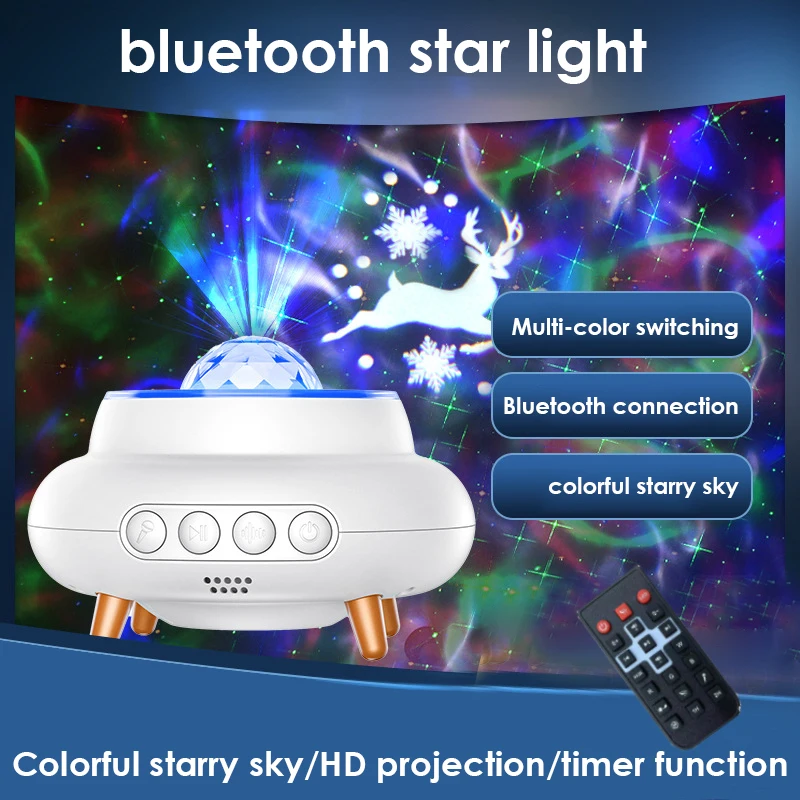 

2023 Projector Laser Elk Water Elk Water Wave Starry Sky Bluetooth Music Desk Atmosphere Lamp Remote Control Led Night Light