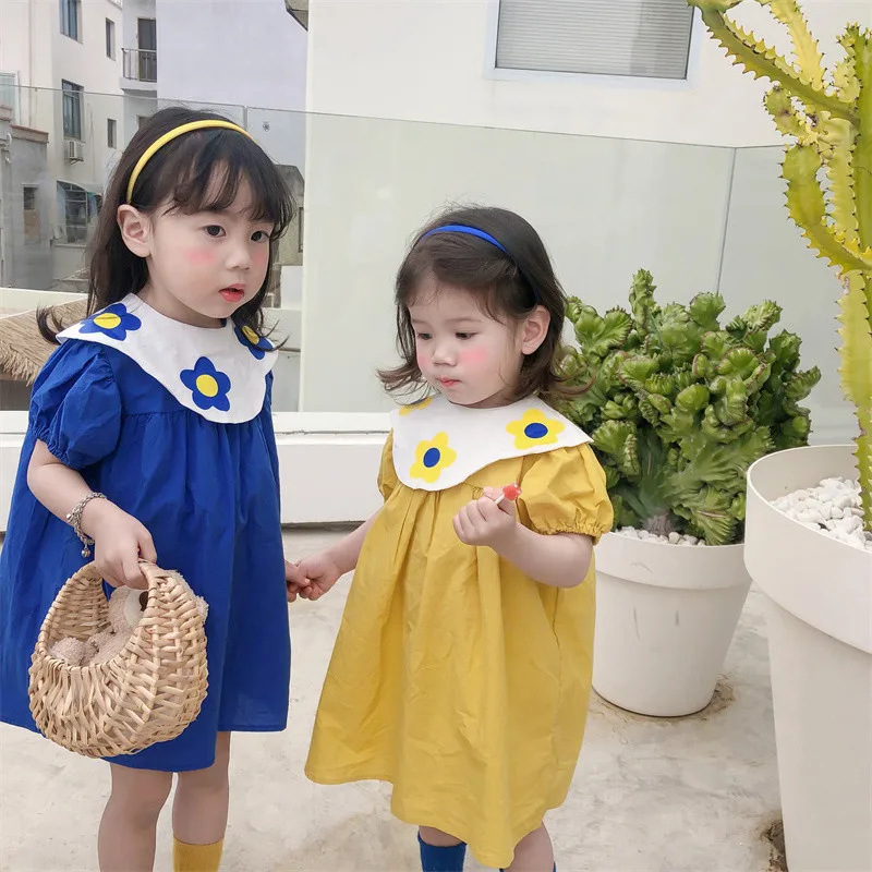 2023 Korean Summer Toddler Girls Dress Cotton Patchwork Printed Flowers Collar Dress Lantern Sleeve Solid Children Girl Outfits
2023 Korean Summer Toddler Girls Dress Cotton Patchwork Printed Flowers Collar Dress Lantern Sleeve Solid Children Girl Outfits