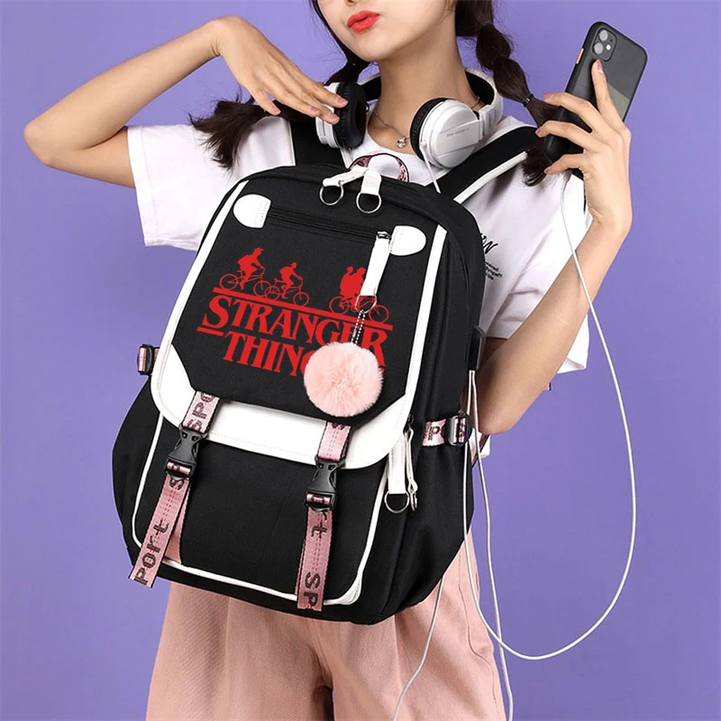 Stranger Things Backpack Student's Kawaii Schoolbag Boys Girls Mochilas Waterproof Laptop Bag External Charging Port Kids Gifts
Stranger Things Backpack Student's Kawaii Schoolbag Boys Girls Mochilas Waterproof Laptop Bag External Charging Port Kids Gifts