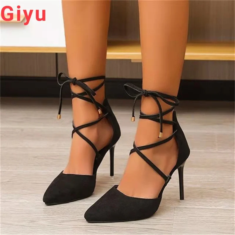 Sexy Fashion Ankle Lace Up Women's Shoes Stiletto Shoes 2022 Spring/Summer New Pointed Toe Sandals Black Women's High Heels
Sexy Fashion Ankle Lace Up Women's Shoes Stiletto Shoes 2022 Spring/Summer New Pointed Toe Sandals Black Women's High Heels