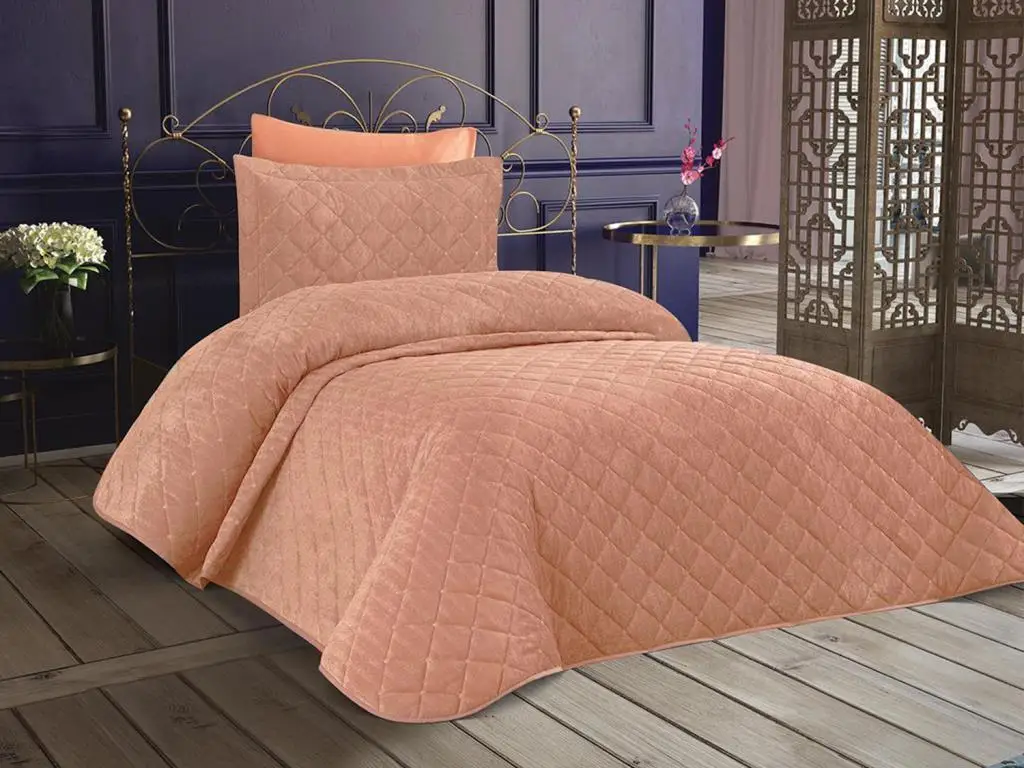 Dessert Velvet Single Bed Cover Powder 
Dessert Velvet Single Bed Cover Powder
