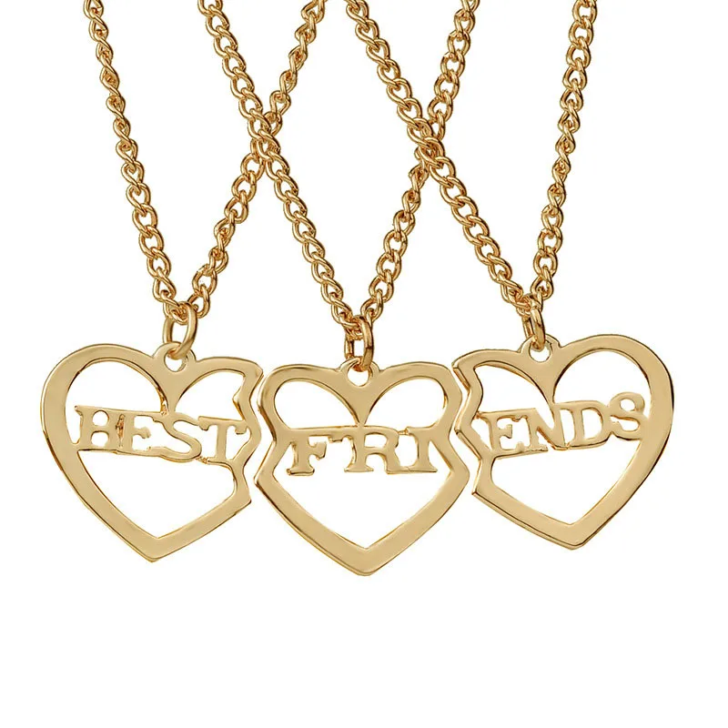 3Pcs/Set Best Friends Necklace Heart Pendant BFF Friendship Necklace Couple Necklace For Women Girls Sisters Necklace Gift
3Pcs/Set Best Friends Necklace Heart Pendant BFF Friendship Necklace Couple Necklace For Women Girls Sisters Necklace Gift